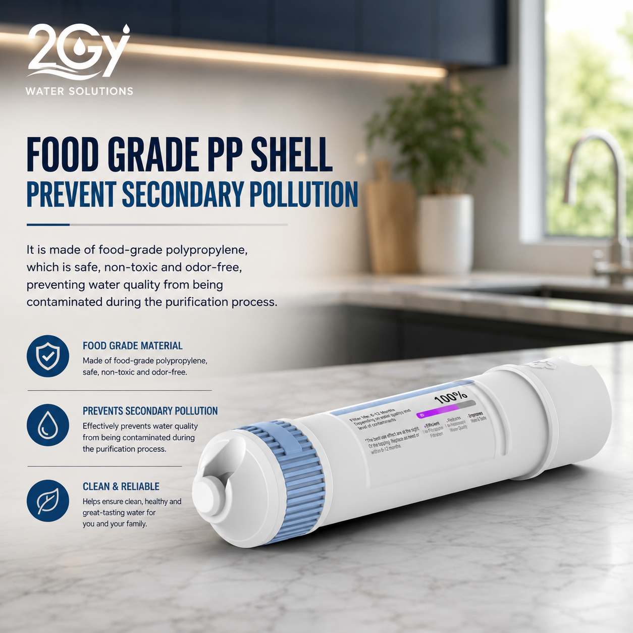 2.5 × 10 Inch T33 Activated Carbon Filter Cartridge