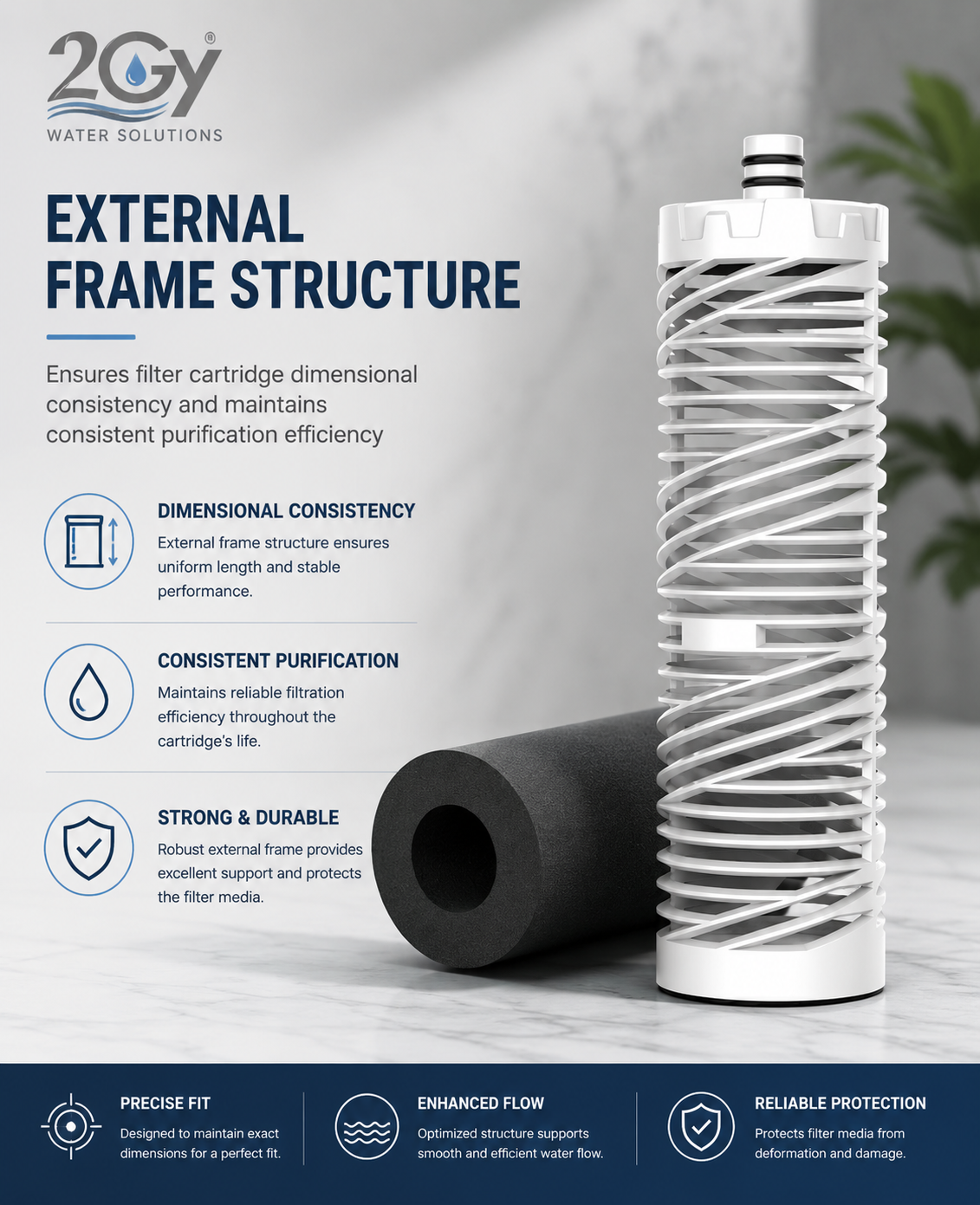 External Frame Structure Replacement Filter Cartridge