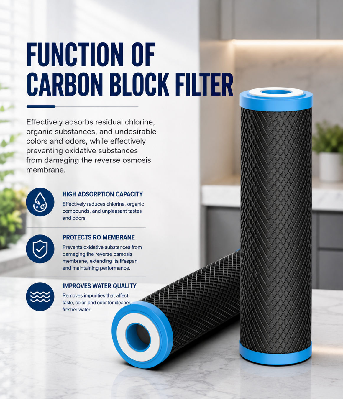 10-Inch Sintered Activated Carbon replacement cartridge Filter