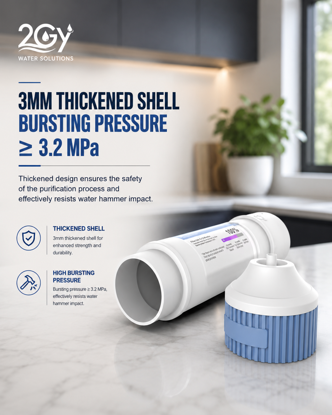 2.5 × 10 Inch T33 Activated Carbon Filter Cartridge