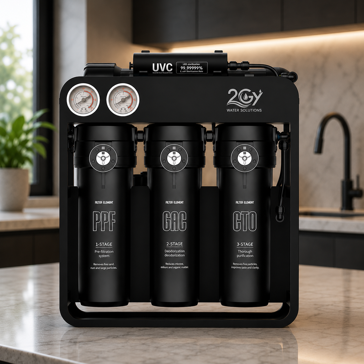 2GY OEM Electric 600GPD 6-Stage Tankless RO Water Purifier Self-Cleaning System